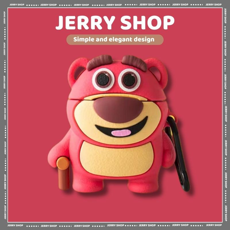 Vỏ đựng ốp case airpod gấu dâu bảo vệ tai nghe không dây bluetooth airpods 1/2/Pro/3-Jerry Shop
