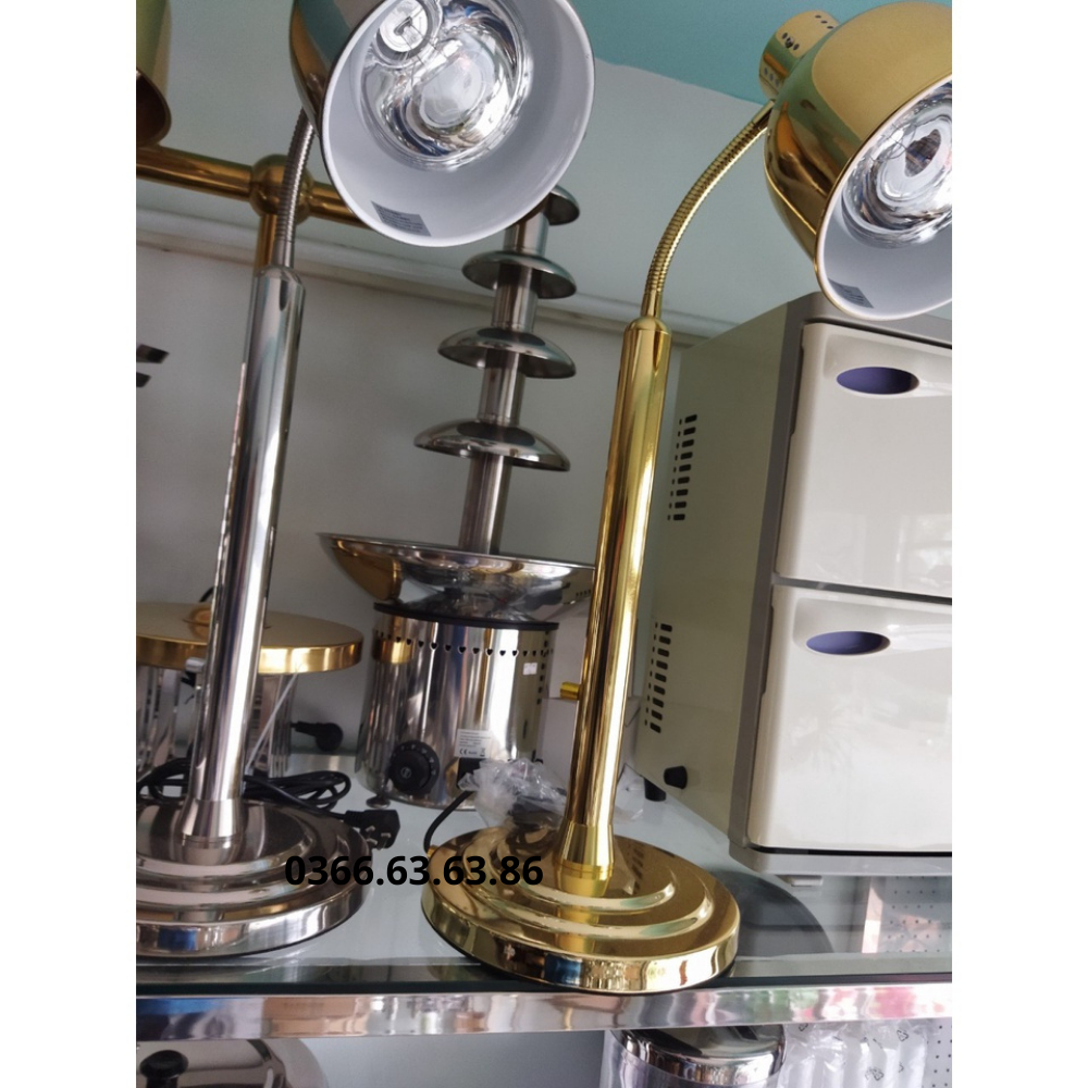 Đèn buffet, đèn hâm và giữ nóng thức ăn cho tiệc buffet. chất liệu inox, màu vàng, đồng, inox, kích thước 27x70cm