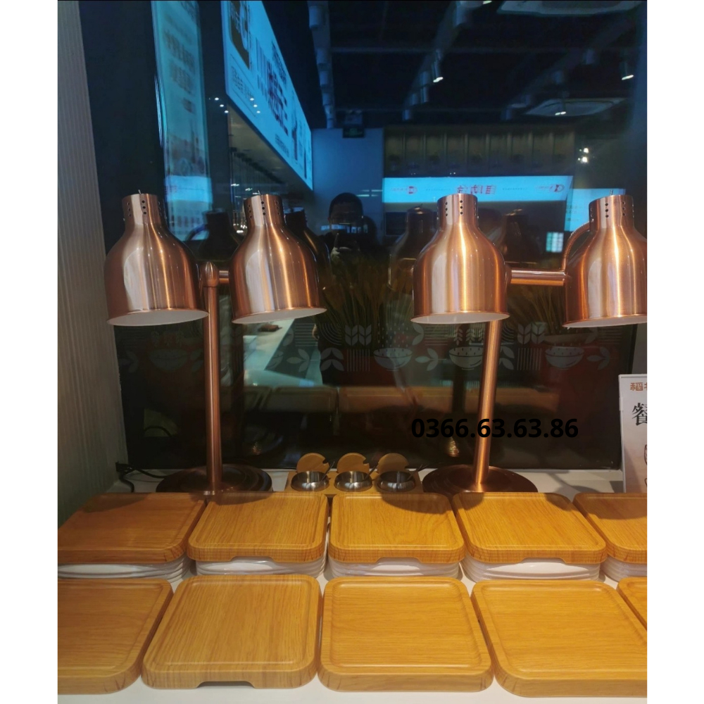 Đèn buffet, đèn hâm và giữ nóng thức ăn cho tiệc buffet. chất liệu inox, màu vàng, đồng, inox, kích thước 27x70cm