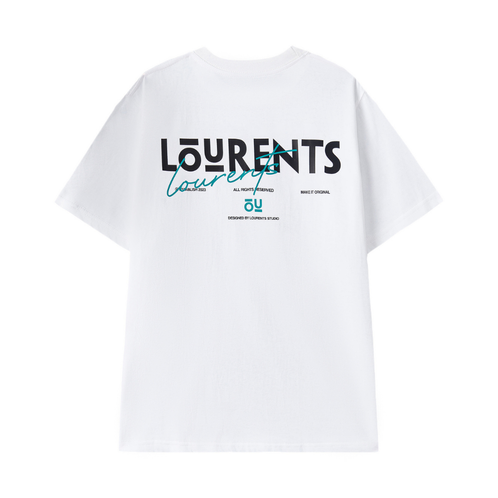 Áo Thun Tay Lỡ Local Brand Lourents Signature Tee - TEE1 Trắng