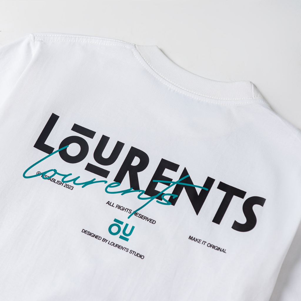 Áo Thun Tay Lỡ Local Brand Lourents Signature Tee - TEE1 Trắng