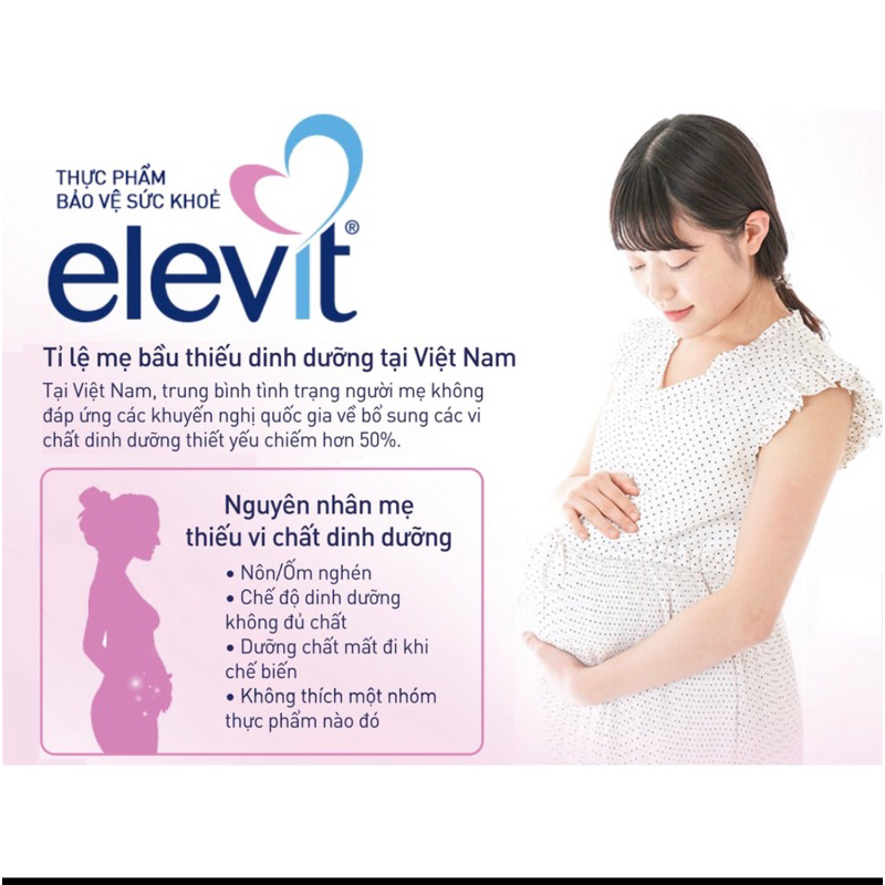 Elevit hộp 30 viên bổ sung dưỡng chất cần thiết - vitamin trước và sau sinh
