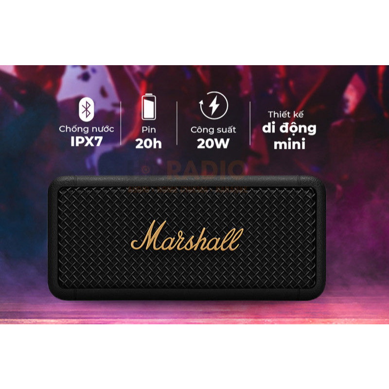 LOA MARSHALL EMBERTON II CHÍNH HÃNG - Loa bluetooth Cao Cấp mini chống nước IPX7 | Công suất 20W