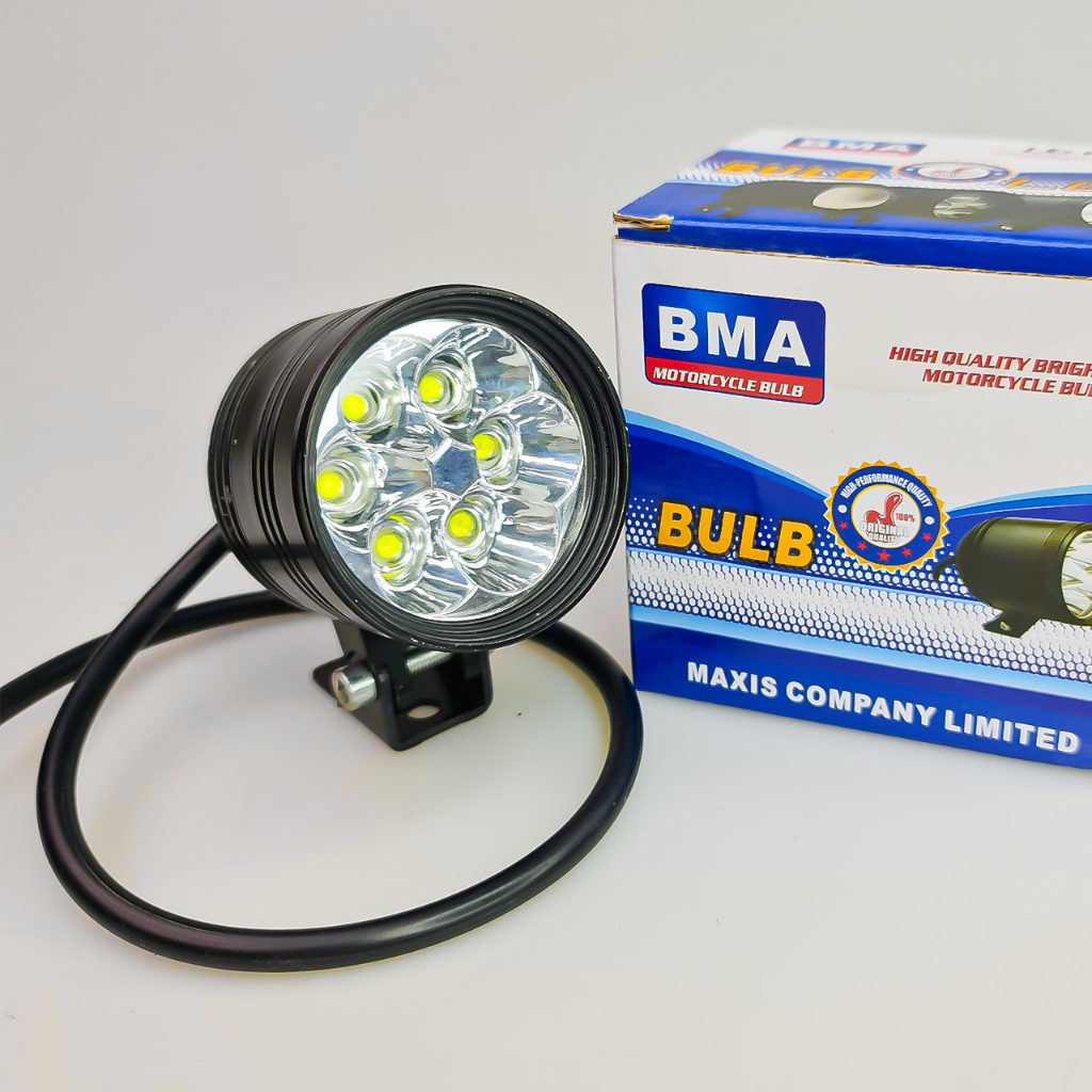 Đèn Trợ Sáng L6 Ngắn - 6 TIM LED Sáng Gom Mạnh Lắp Xe Máy,Motor, Xe Đạp Điện