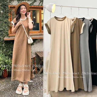 Váy tay hến chất tổ ong phối viền myra - Vayphoivien262
