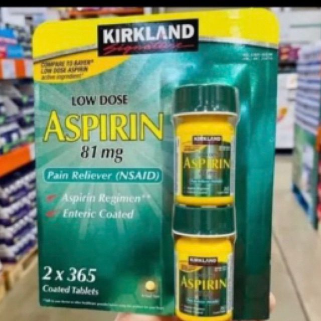 VIÊN CHỐNG ĐÔNG MÁU GIẢM ĐAU ASPIRIN KIRKLAND MỸ 81MG 356viên