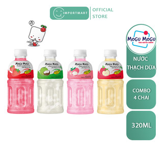 Combo 4 Chai Nước Thạch Dừa  MOGU MOGU - 4 Vị