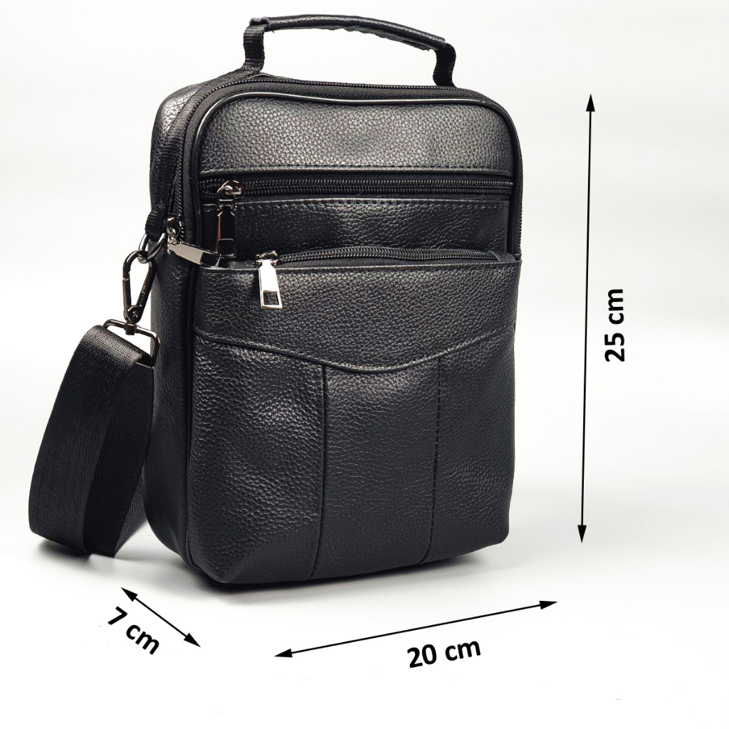 Túi đeo chéo nam da bò thật TD115LEA  - 100% da thật, BH 3 năm