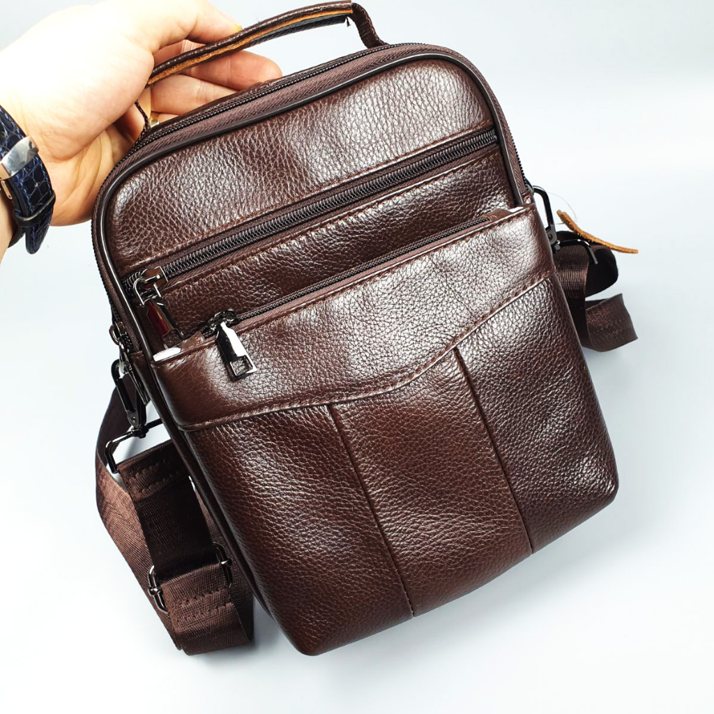 Túi đeo chéo nam da bò thật TD115LEA  - 100% da thật, BH 3 năm