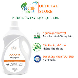 Nước rửa tay ECOCARE 4L tinh dầu thiên nhiên hữu cơ nước rửa tay tạo bọt không khô tay
