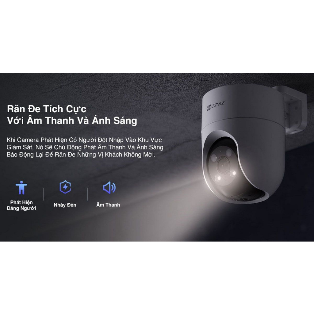 Camera ngoài trời Wifi EZVIZ H8C đàm thoại 2 chiều, có màu ban đêm - HKT STORE