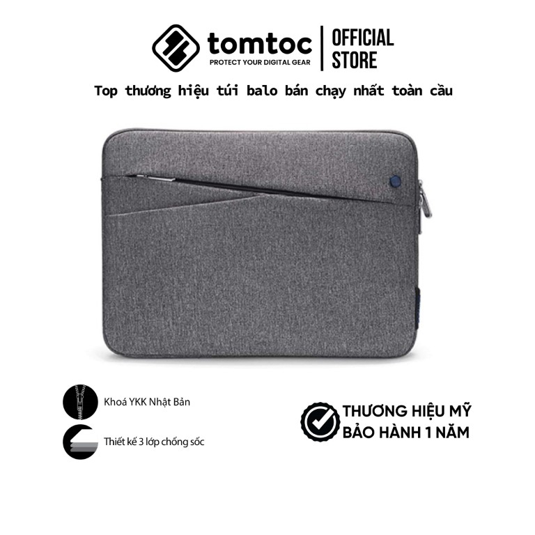 Túi chống sốc Tomtoc Style Macbook AIR/RETINA 2017 13″ Black - Hàng chính hãng
