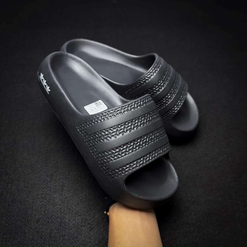 Dép nam adidas đúc nguyên khối siêu nhẹ, Dép das đế cao su non 3 sọc thể thao chống nước chống hôi chân