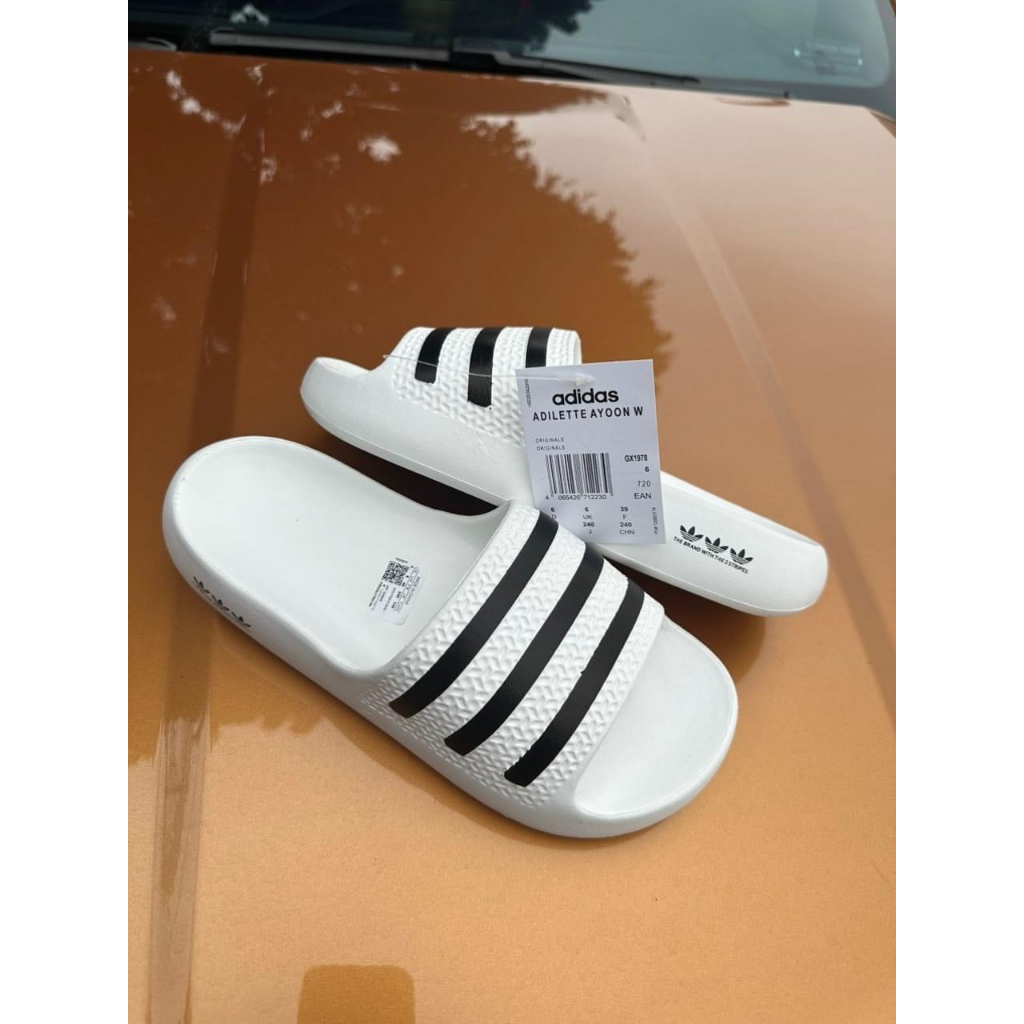 Dép nam adidas đúc nguyên khối siêu nhẹ, Dép das đế cao su non 3 sọc thể thao chống nước chống hôi chân