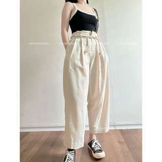 Quần linen pants gấu lật phong cách trẻ trung năng động thiết kế nữ cao cấp
