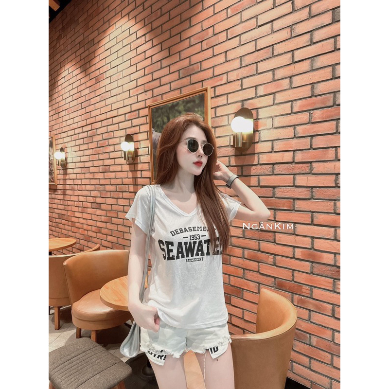 Áo cổ tim SEA TTA877