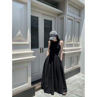 Váy maxi trơn hở lưng QC