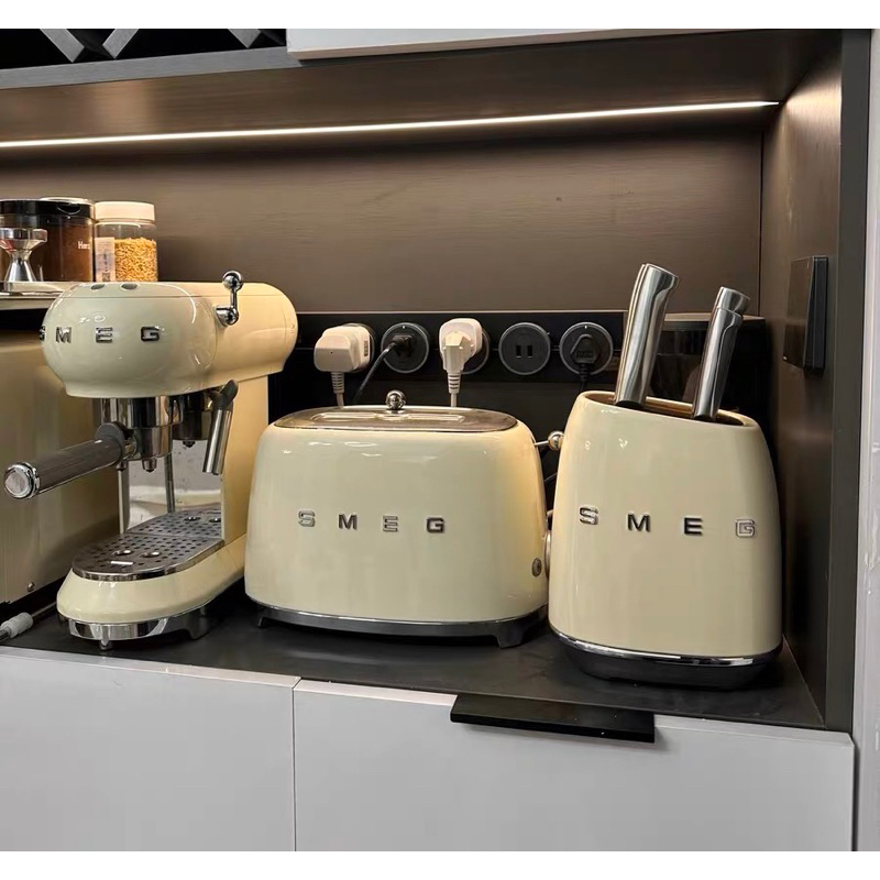 Khay Đựng Dao SMEG + 6 Dao Decor Cao Cấp