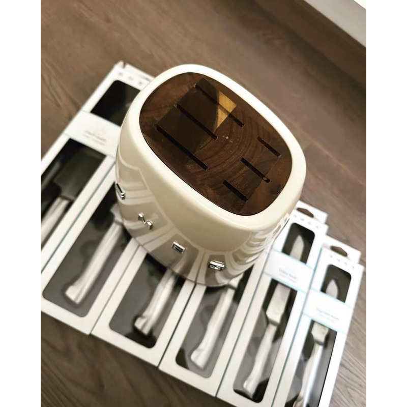 Khay Đựng Dao SMEG + 6 Dao Decor Cao Cấp