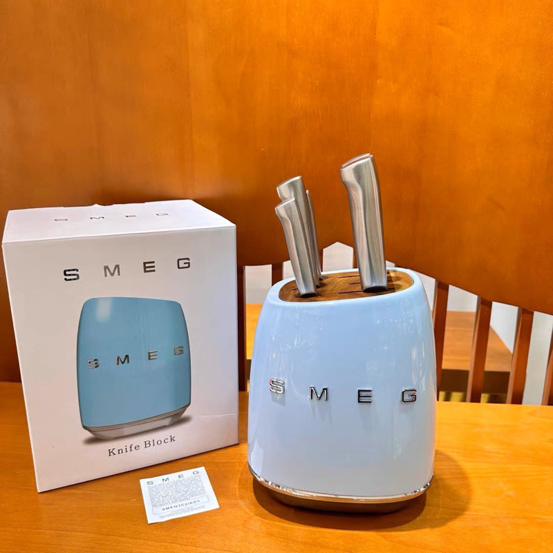 Khay Đựng Dao SMEG + 6 Dao Decor Cao Cấp