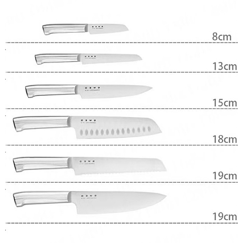 Khay Đựng Dao SMEG + 6 Dao Decor Cao Cấp