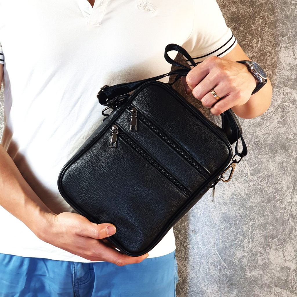 Túi đeo chéo nam da bò thật TD115LEA  - 100% da thật, BH 3 năm