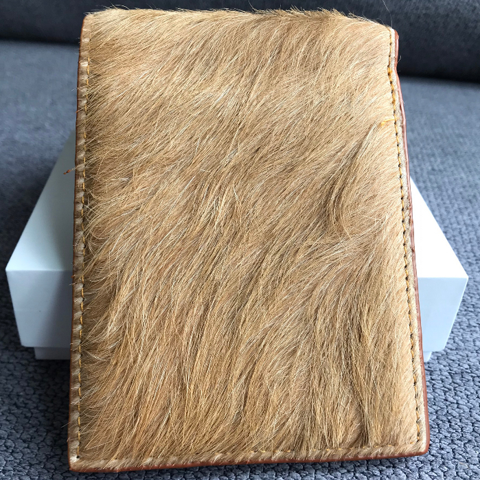 VÍ DA BÒ NGUYÊN LÔNG ĐỘC ĐÁO, VÍ NGANG/DỌC 9.5X12CM - THƯƠNG HIỆU UMBO