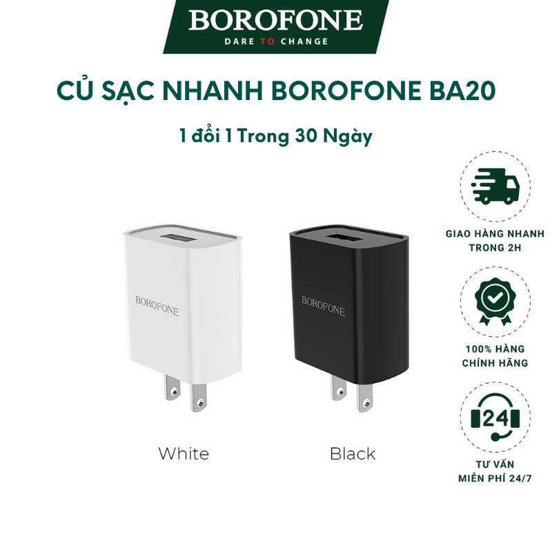 Củ sạc thông minh một cổng Borofone BA20 - AK Mobile