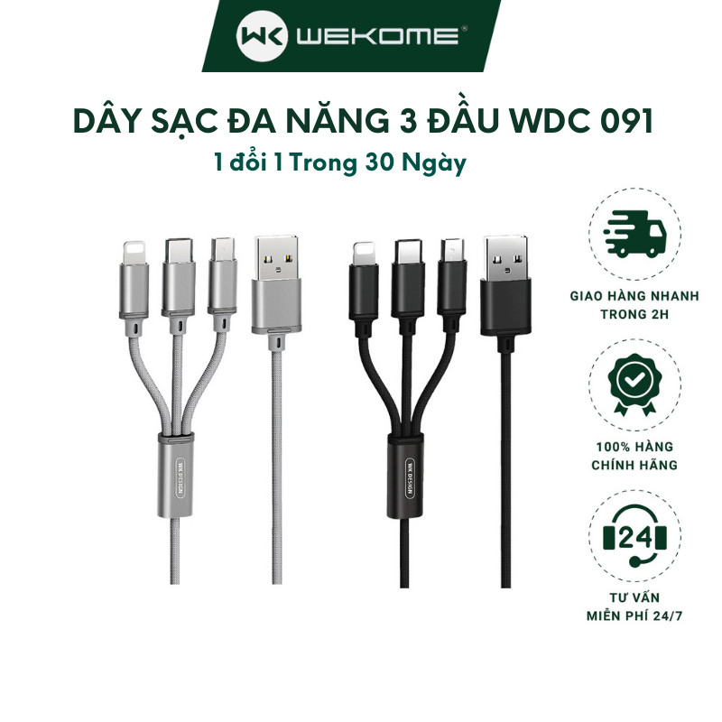 Dây sạc Wekome WDC-091 đa năng cao cấp tương thích mọi thiết bị