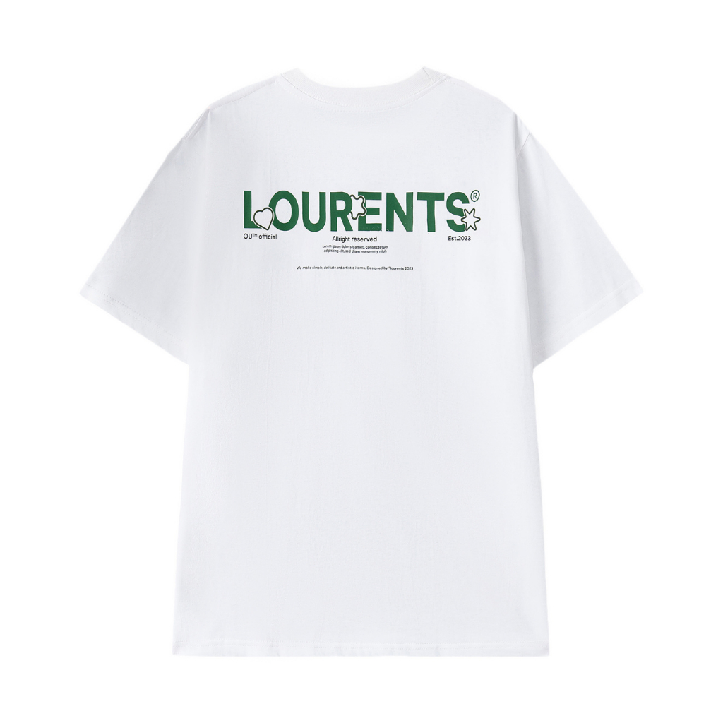 Áo Thun Unisex Lourents Local Brand OU Heart Premium Cotton - TEE3 Trắng