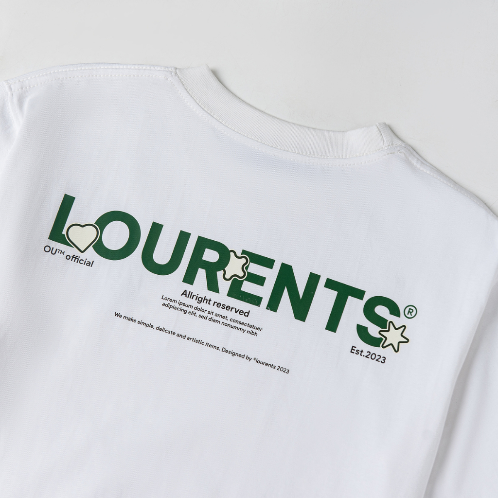 Áo Thun Unisex Lourents Local Brand OU Heart Premium Cotton - TEE3 Trắng