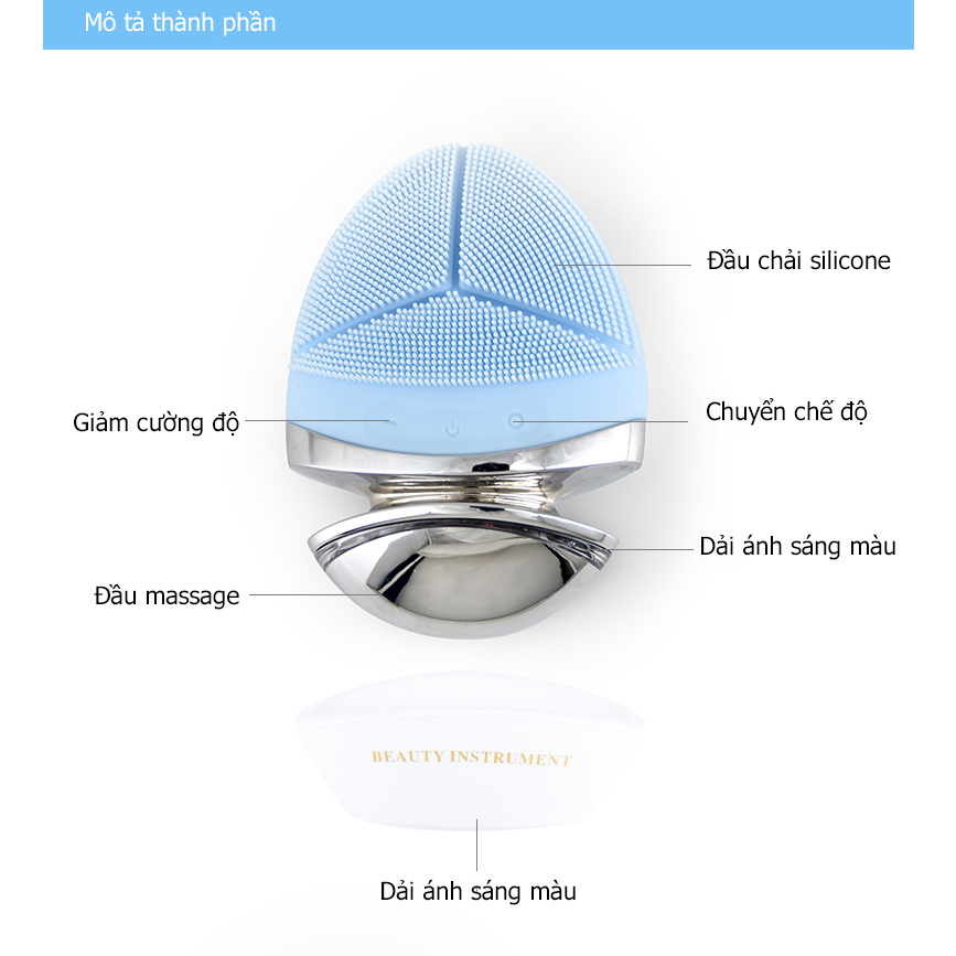 Máy Rửa Mặt, Đẩy Tinh Chất NICEMAY sonic 2IN1 X7 Massage Da Mặt, Mắt Silicon Làm Sạch Và Loại Bỏ Bụi Bẩn Dầu Thừa.