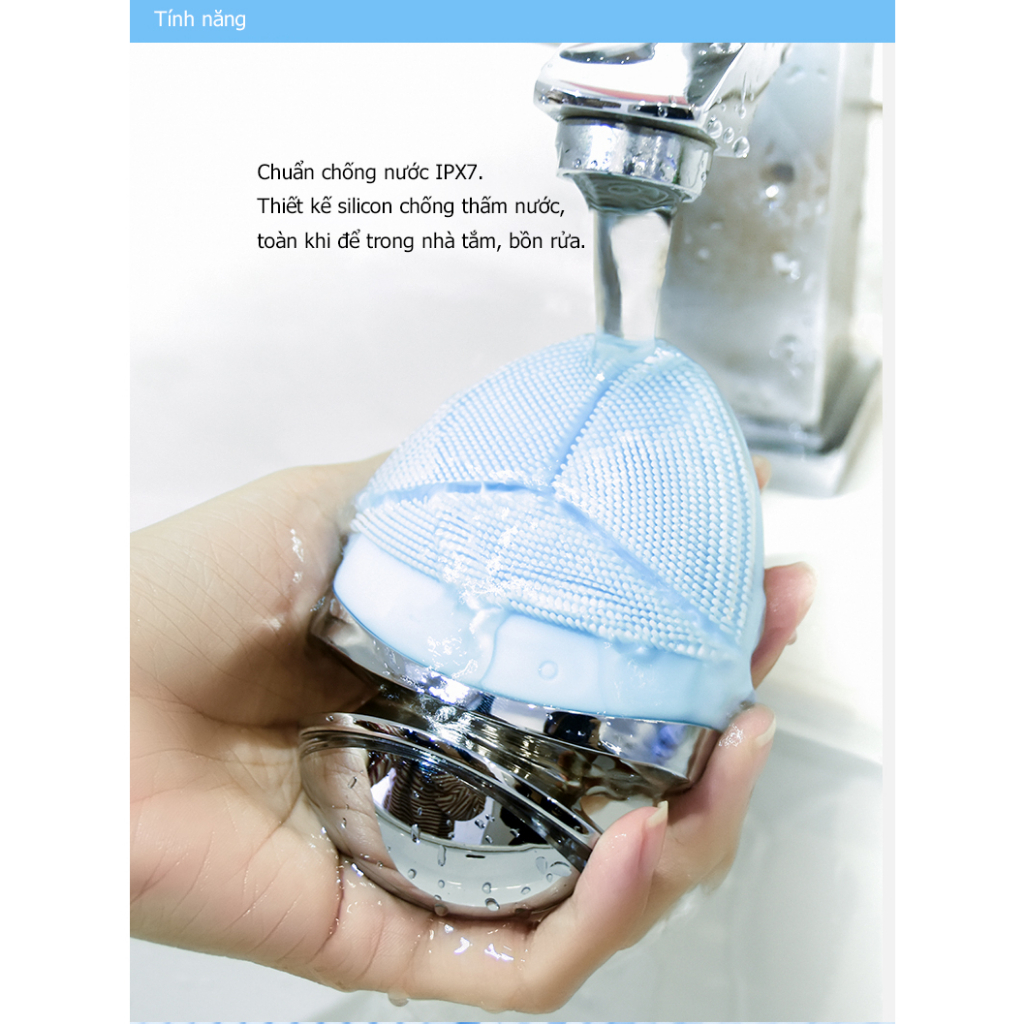 Máy Rửa Mặt, Đẩy Tinh Chất NICEMAY sonic 2IN1 X7 Massage Da Mặt, Mắt Silicon Làm Sạch Và Loại Bỏ Bụi Bẩn Dầu Thừa.