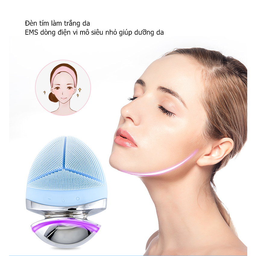 Máy Rửa Mặt, Đẩy Tinh Chất NICEMAY sonic 2IN1 X7 Massage Da Mặt, Mắt Silicon Làm Sạch Và Loại Bỏ Bụi Bẩn Dầu Thừa.