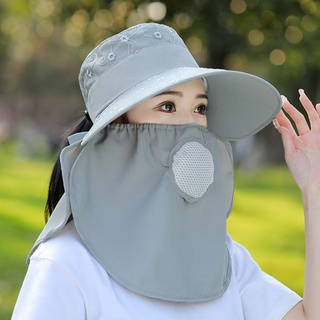 Mũ chống nắng kèm khẩu trang và khăn trùm kín mã P003