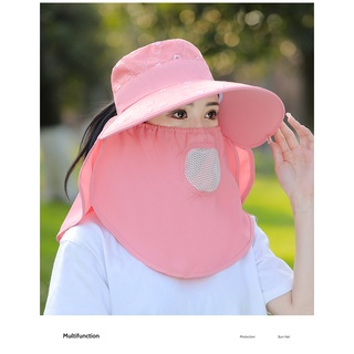 Mũ chống nắng kèm khẩu trang và khăn trùm kín mã P003