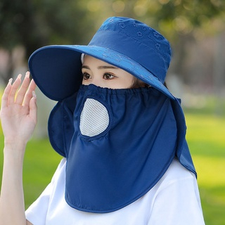 Mũ chống nắng kèm khẩu trang và khăn trùm kín mã P003