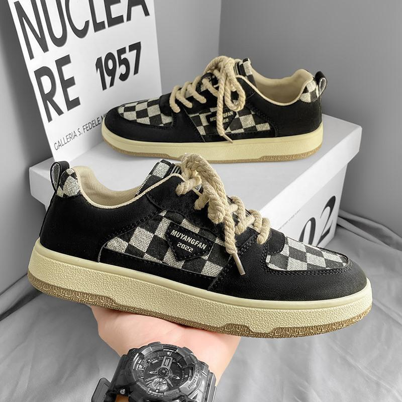 Giày sneaker thể thao nam Myuanngg Fashion Phối caro Dây Thừng