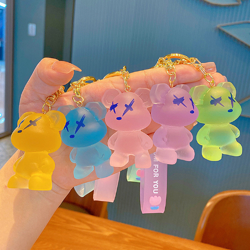 Móc khóa gấu bearbrick chất liệu silicon nhiều mẫu, móc cài cho balo, túi xách, chìa khóa