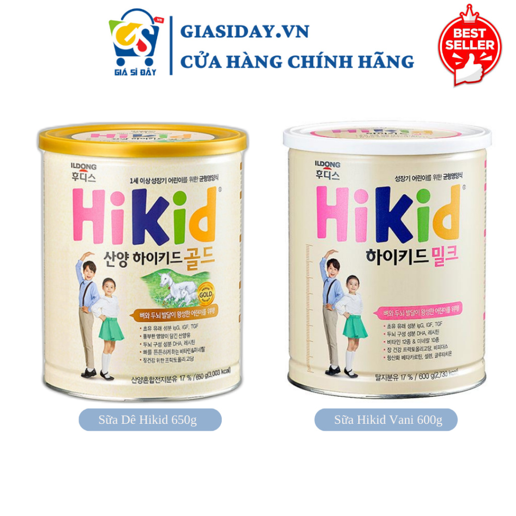 Sữa Công Thức Hikid Dê Hàn Quốc 650g , Hikid Vani 600g
