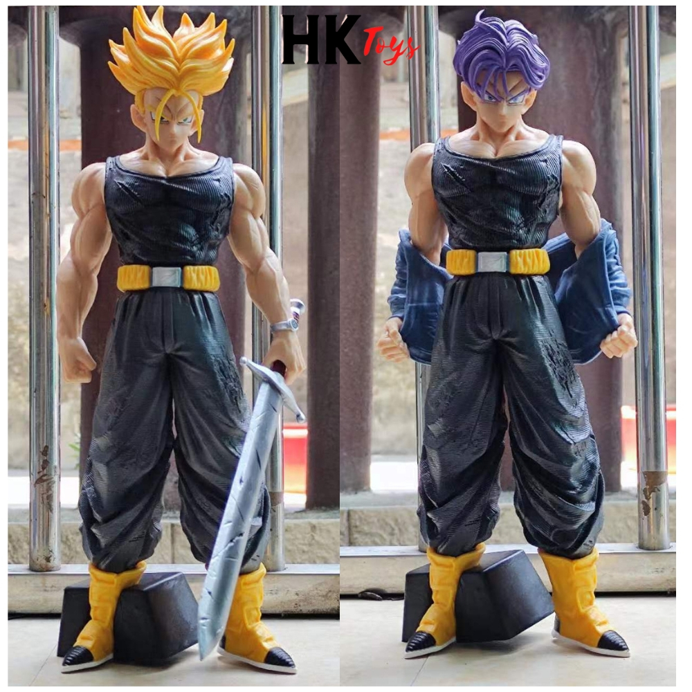 Mô Hình Dragon Ball Trunk tóc tím phanh áo & tóc vàng cầm kiếm siêu ngầu - cao 25cm - Figure Dragon Ball - No box