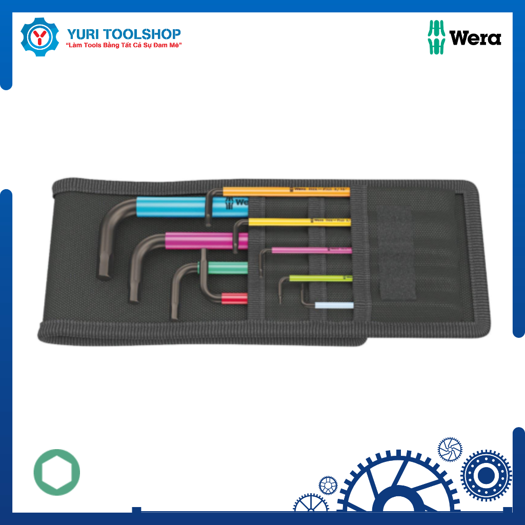 Bộ Lục Giác Bi Dài Wera Hệ Inch 950/9 Hex-Plus Multicolour Imperial - 05022639001