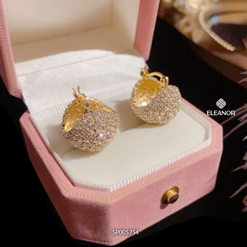 Bông tai nữ chuôi bạc 925 Eleanor Accessories đính đá phong cách phụ kiện trang sức 5754