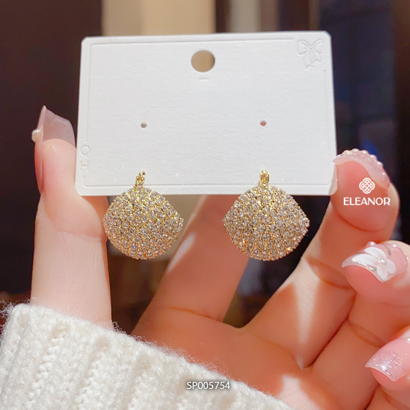 Bông tai nữ chuôi bạc 925 Eleanor Accessories đính đá phong cách phụ kiện trang sức 5754