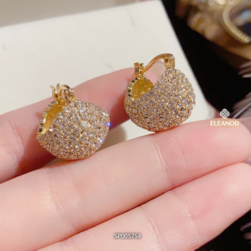 Bông tai nữ chuôi bạc 925 Eleanor Accessories đính đá phong cách phụ kiện trang sức 5754