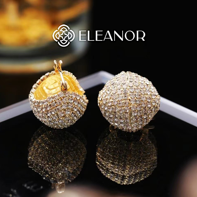 Bông tai nữ chuôi bạc 925 Eleanor Accessories đính đá phong cách phụ kiện trang sức 5754
