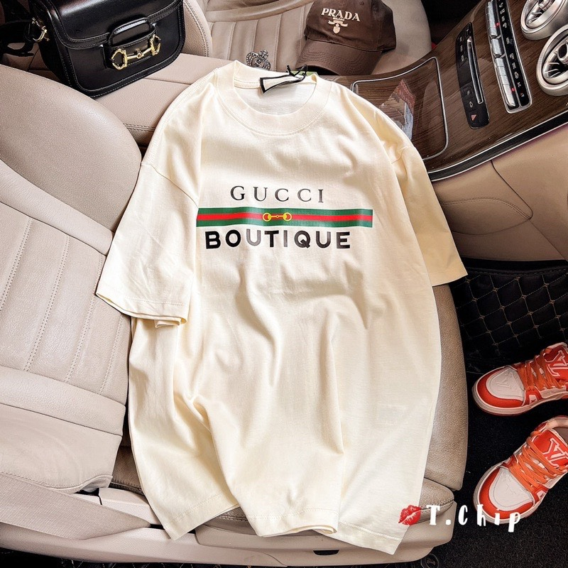 Áo Thun Gucci Boutique From Rộng Tay Lỡ Vải Cotton 100% Thấm Hút Mồ Hôi