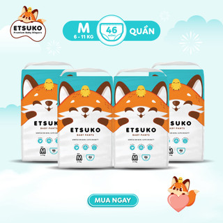 Combo 4 bịch tã quần etsuko size m 46 pcs