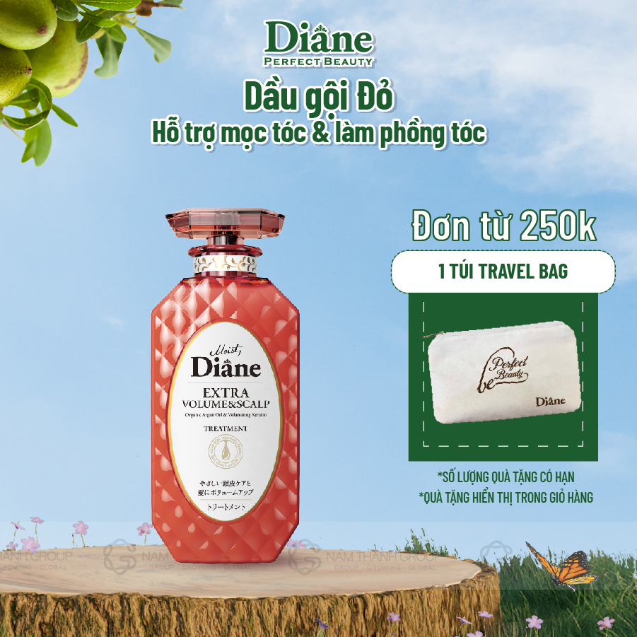 Dầu xả hỗ trợ mọc tóc &amp; làm phồng tóc Moist Diane Extra Volume &amp; Scalp - 450ml