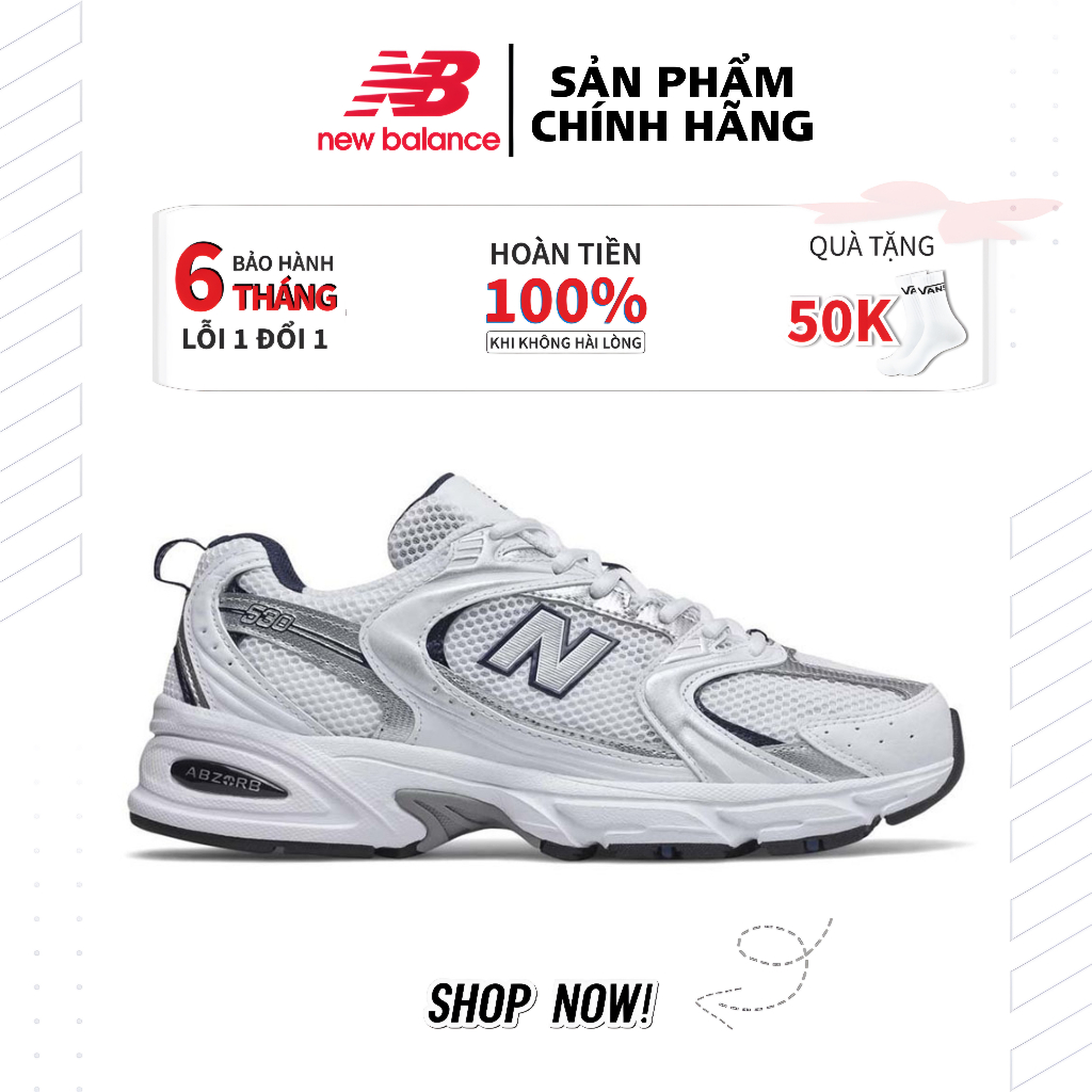 New balance530 white navy giày chính hãng nam&nữ